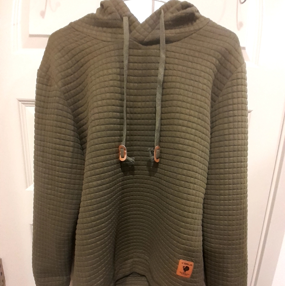 Men's Army Green Pullover Hoodie